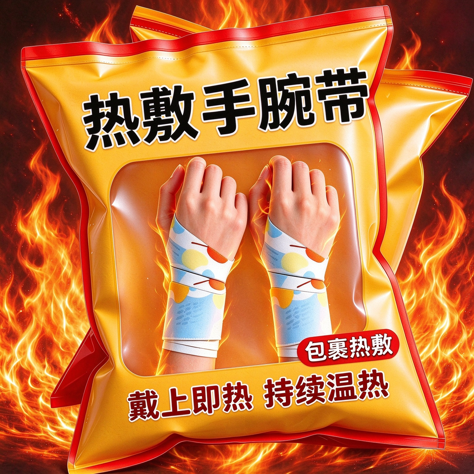 【60条】蒸汽手腕带手腕防护热敷冬季暖手护腕神器关节发热保暖