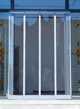 空调门帘冬夏用防风保43500隔断帘商铺塑暖料磁吸自透吸皮帘两子