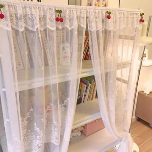 蕾丝纱书柜防尘帘遮挡帘孔免打珺乐光魔贴书架置物术架帘壁柜橱柜