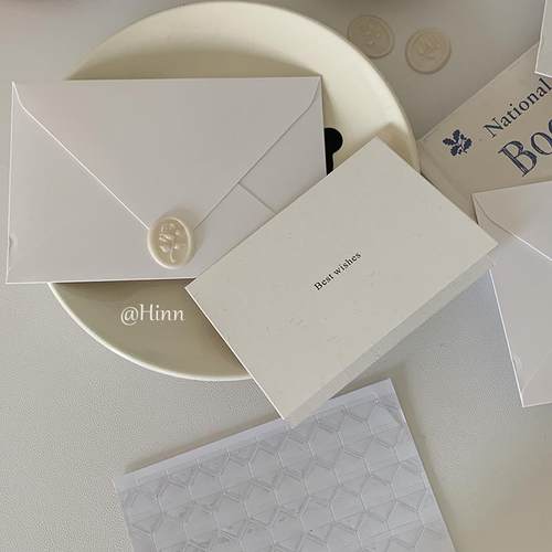 Hinn 香草纸Best wishes贺卡~原创ins礼物手写祝福装饰用折叠卡片