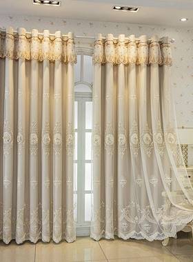 奶热油风高端欧式隔防晒浮成雕品新款绍兴桥卧室客厅柯85525窗帘