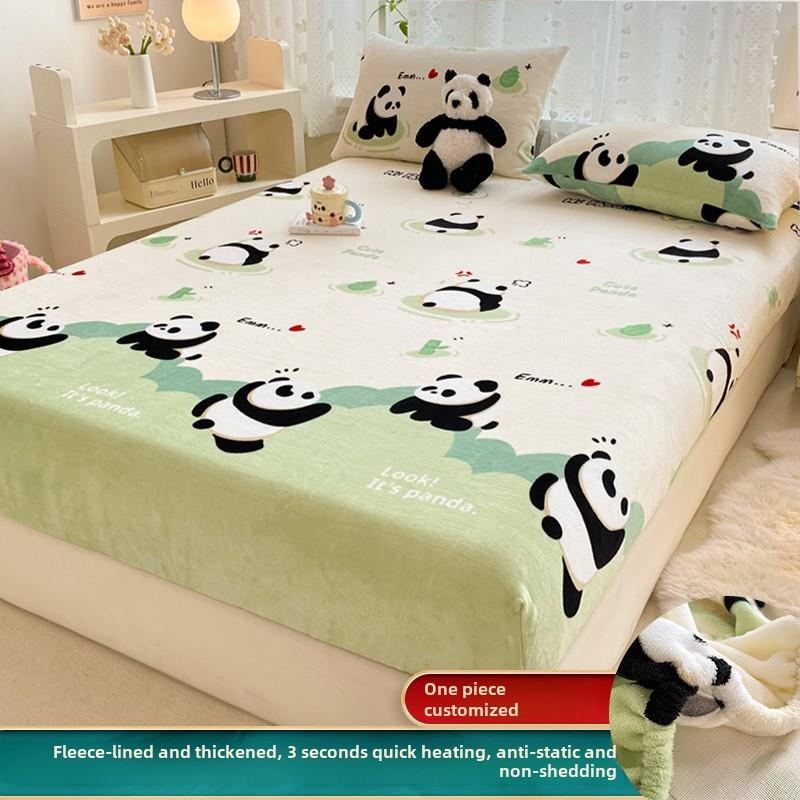 2024新款a类儿童牛奶绒床笠罩90x190cm学生宿舍加厚保暖床单定制