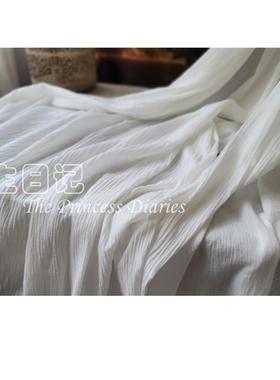 松贸软亲肤肌理褶棉麻帘布89181料可外植物染色纹理树皮压皱服装