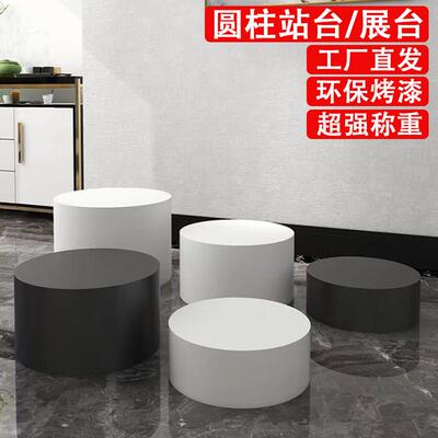 定制烤漆展示台摆件增高台空调底座直播间站台婚纱服装店地台圆形