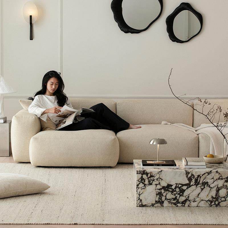 UnicaFurn北欧奶油风棉麻布艺沙发客厅复古mags sofa模块沙发组合