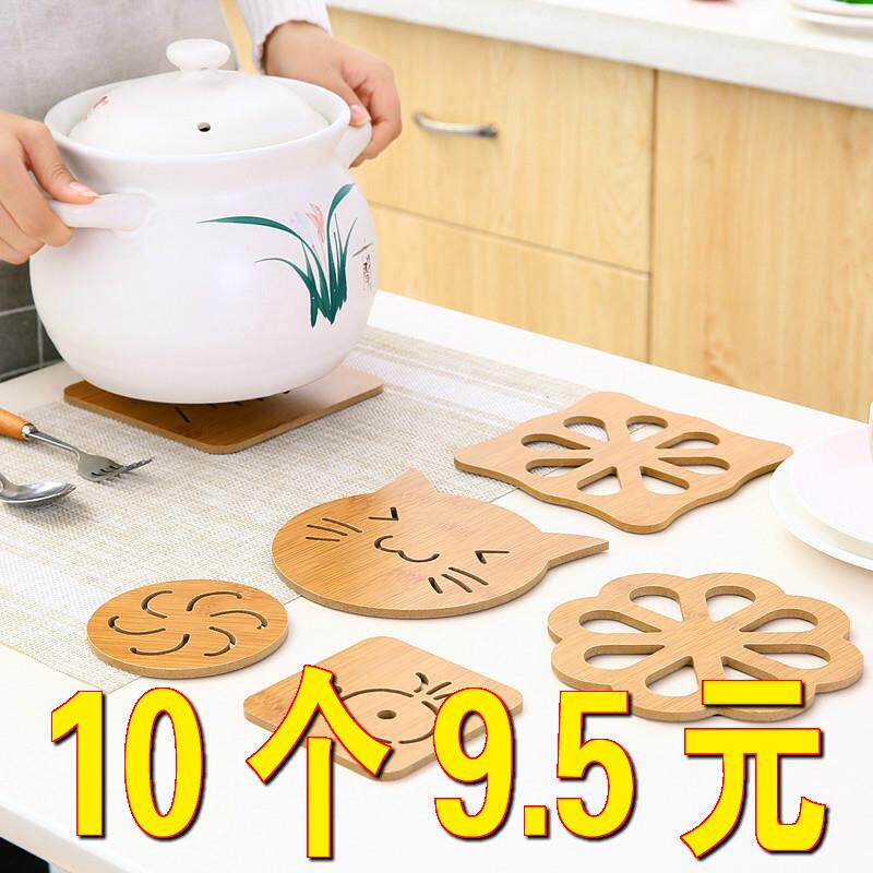菜垫子隔热创意碗硅胶杯垫饭防烫汤餐桌木质家用木制竹壶耐热木垫