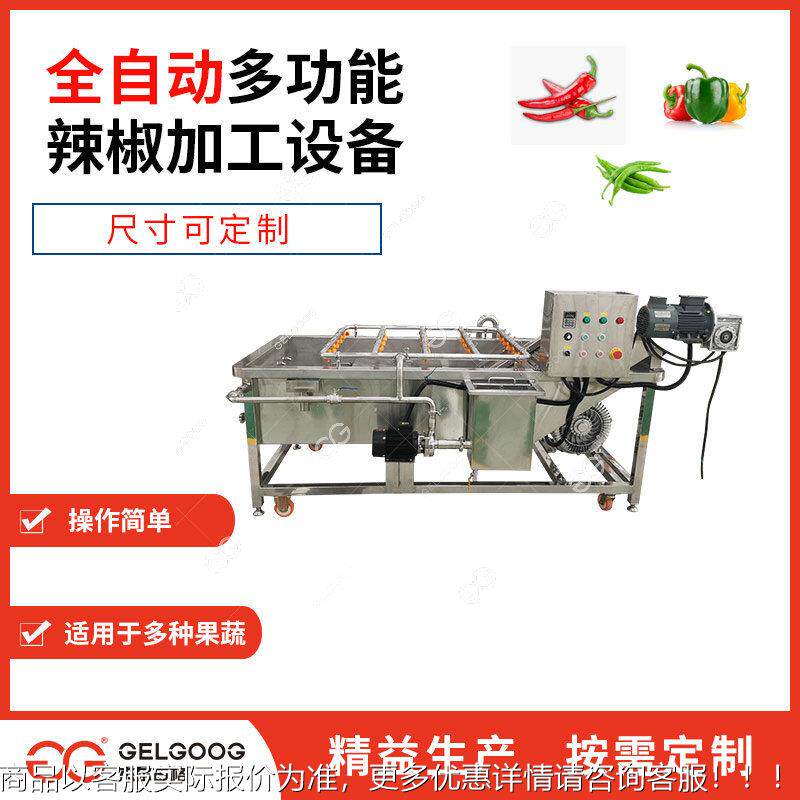 泡式全自洗青椒辣设备 干辣椒动鲜辣椒线椒清洗XQ2500-X机器气 椒