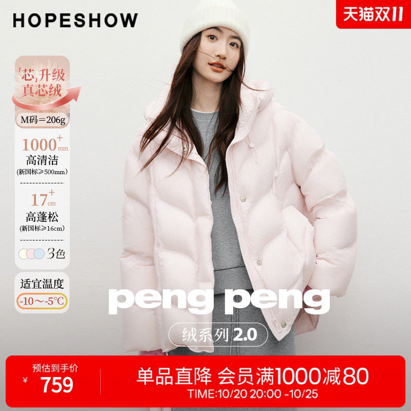 红袖女冬季立领连帽保暖羽绒服