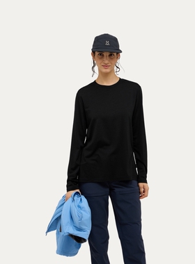 Haglöfs火柴棍Kaise Wool LS Tee女子户外美利奴羊毛休闲长袖T恤