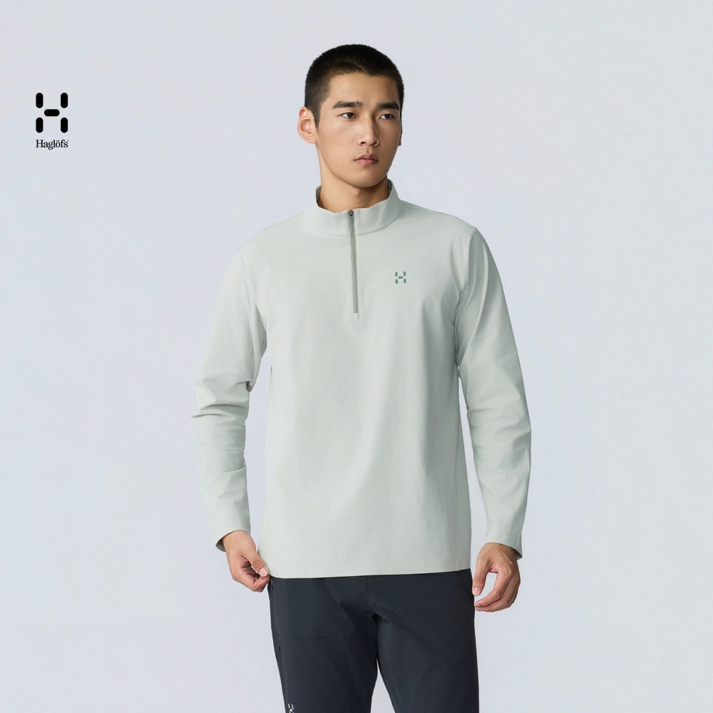 26新品 HAGLOFS火柴棍Morby摩拜男子户外半拉链立领休闲长袖T恤图片
