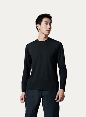 Haglöfs火柴棍Kaise Wool LS Tee男子户外美利奴羊毛休闲长袖T恤