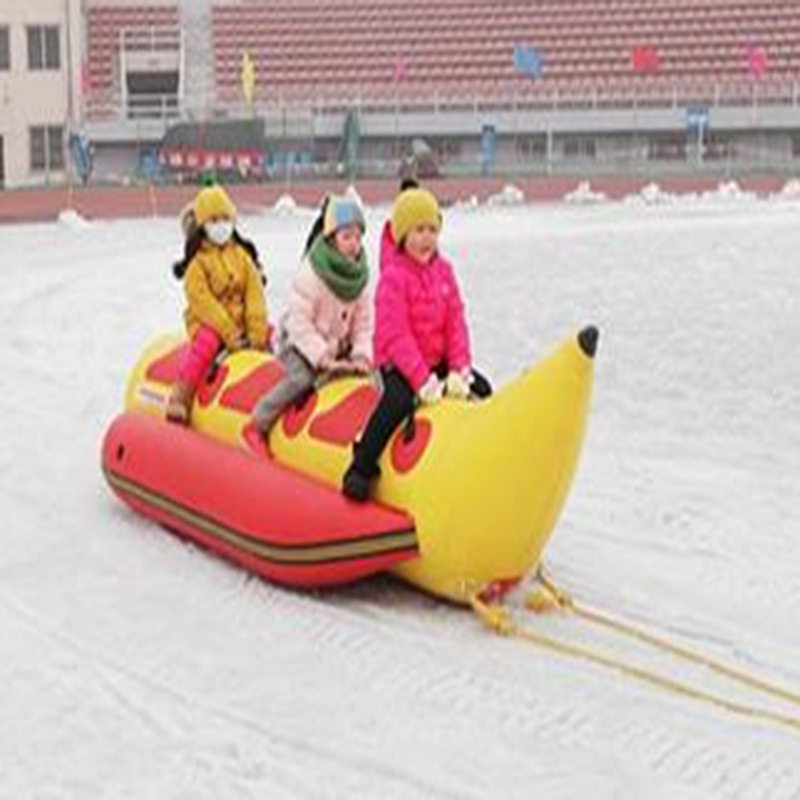 充气雪地船 雪地毛毛虫雪地鲨鱼 冬天户外玩具游乐滑雪船