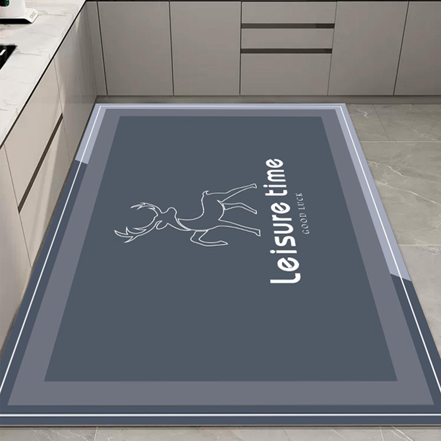 新款矽藻泥防水防油厨房地垫可擦免洗吸水防水地毯耐脏脚垫子门口