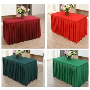 定做IBM桌布桌套桌罩台布签到台裙会议桌裙婚庆展会活动台布台裙