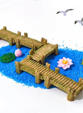 竹桥栈道走廊小桥微景观盆景造景装饰品桌面儿童diy沙盘树脂摆件