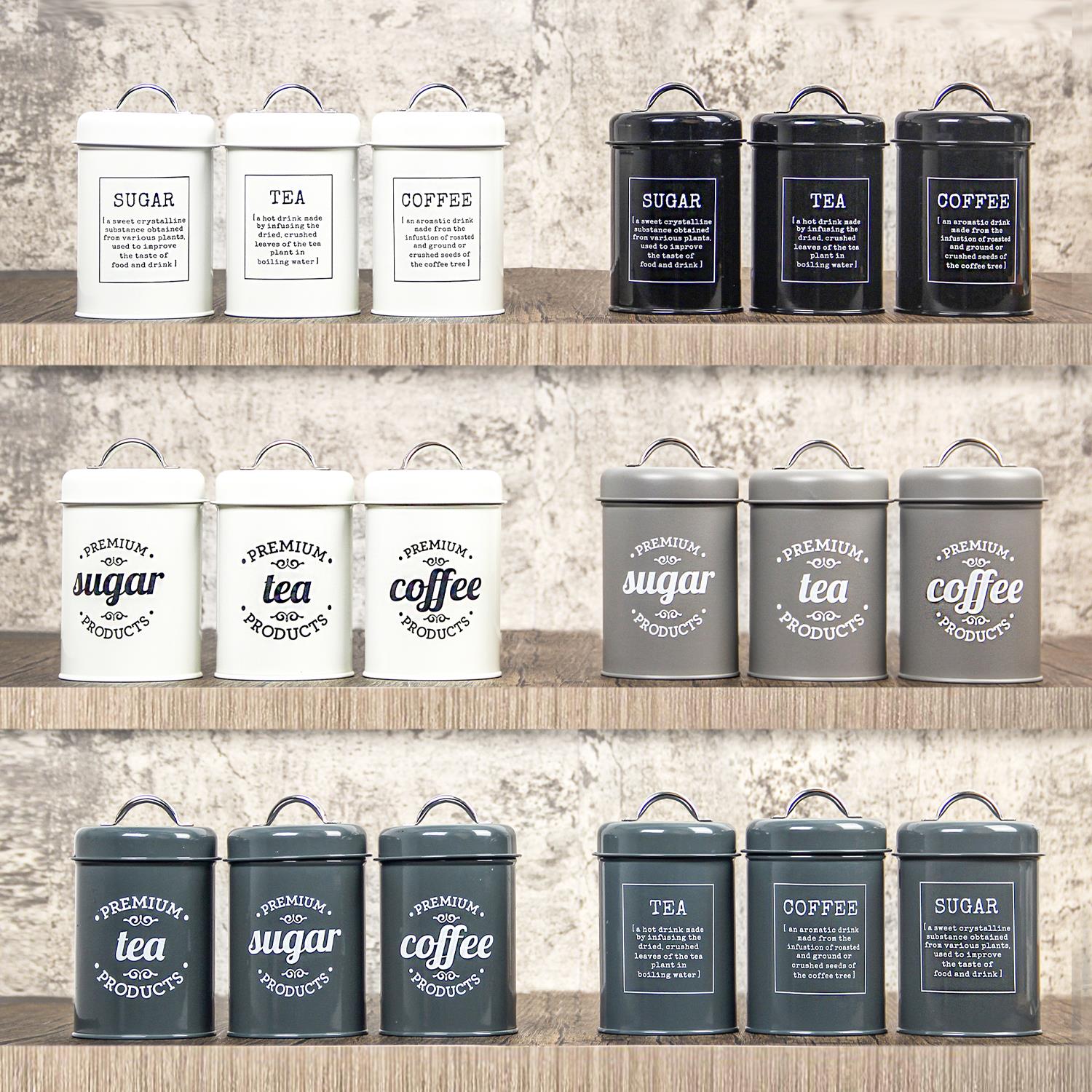 样板间英文铁艺储物罐现代简约咖啡豆饭厅厨房北欧整体橱柜摆件密