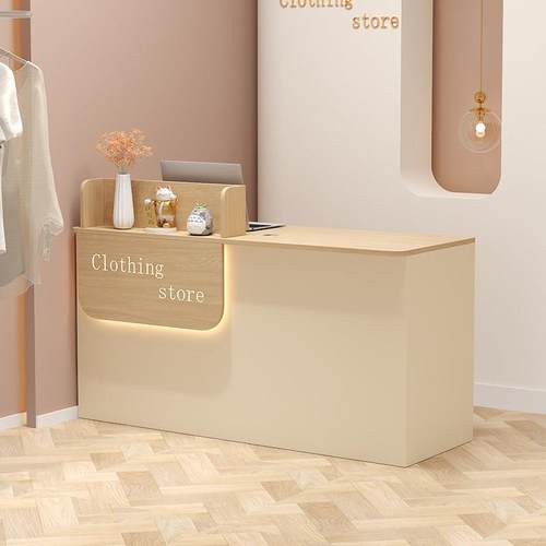 收银柜台店铺小型服装店吧台理髲店柜台简约美容美甲花店前台接待