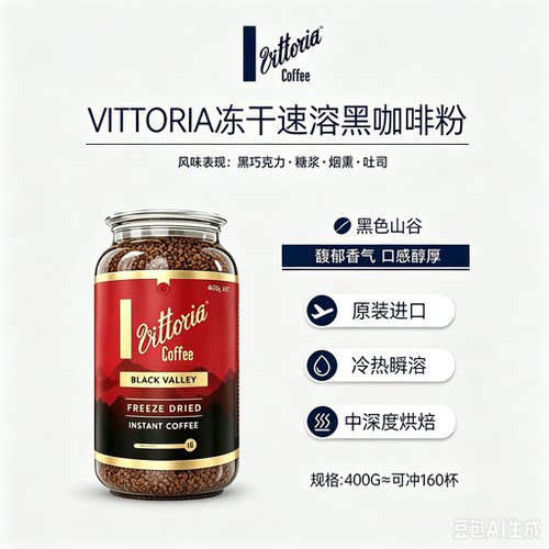 【澳洲】Vittoria冻干速溶黑咖啡