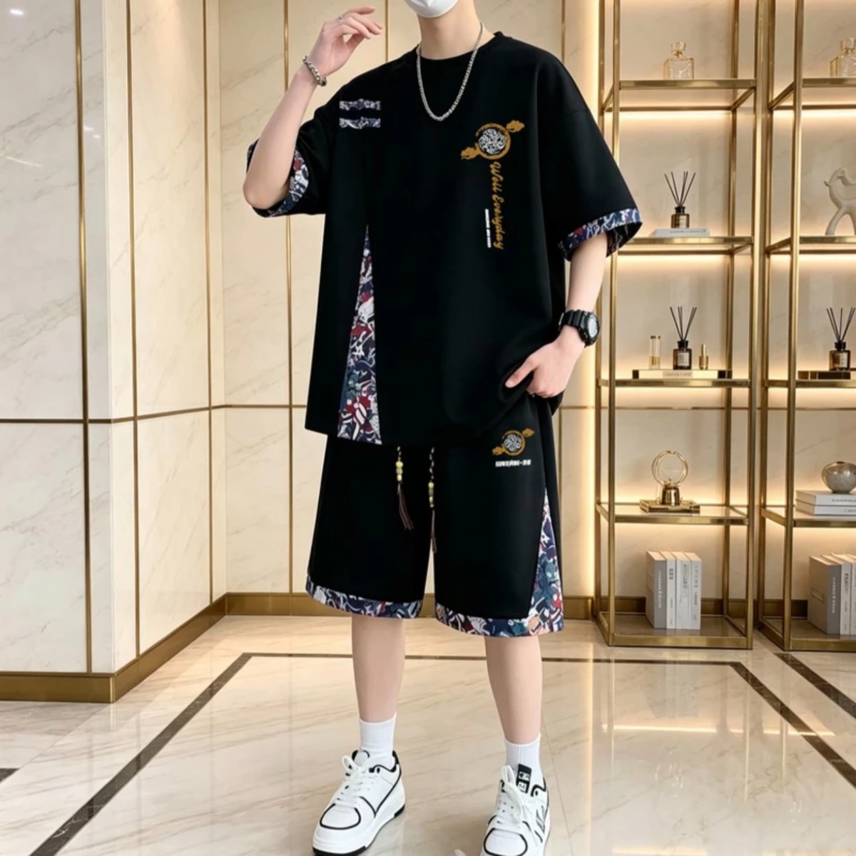 凭帅御寒风夏季休闲运动套装男