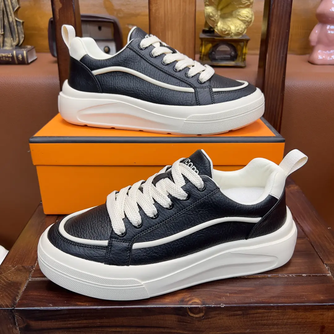 老周手工男鞋时尚百搭休闲厚底增高防滑耐磨潮流男士板鞋休闲鞋,流行男鞋,时尚休闲鞋,淘宝优惠券,粉丝福利购,淘宝优惠卷
