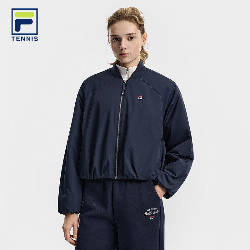 FILA 斐乐官方女士保暖棉服2026春新款网球上衣运动夹克宽松外套