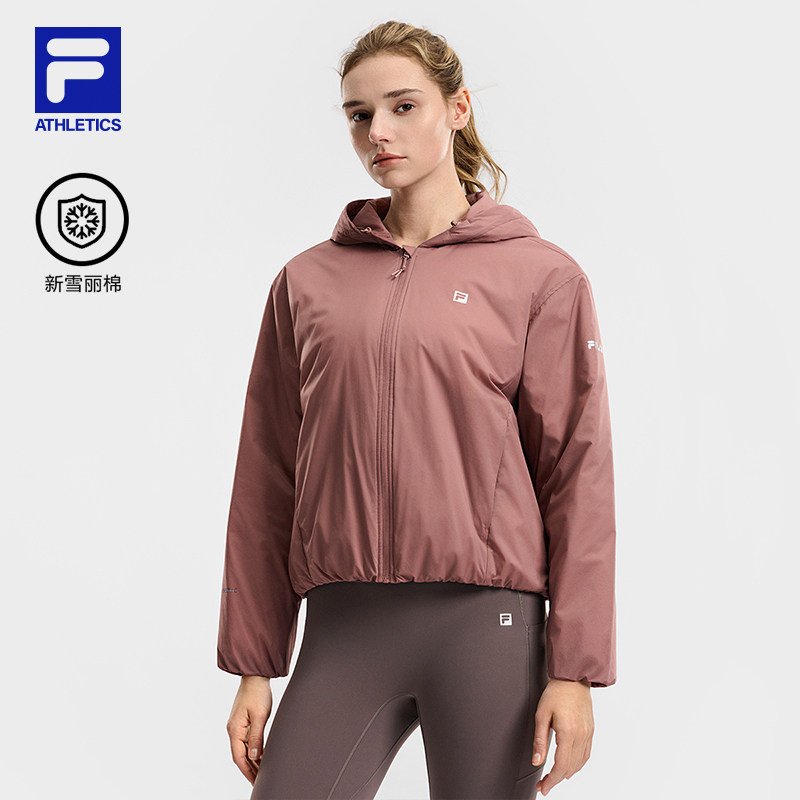 FILA 斐乐官方女士保暖棉衣2026春新款健身运动宽松短款连帽外套