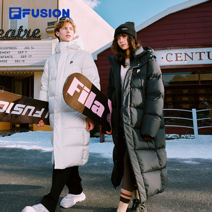 羽绒服2025冬新款 长款 派克服鹅绒保暖外套 FUSION斐乐情侣款 FILA