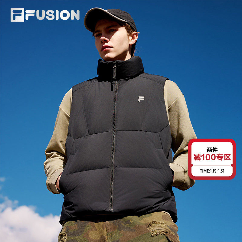 FILA FUSION斐乐潮牌男子羽绒马甲冬季时尚宽松立领户外保暖外套,户外/登山/野营/旅行用品,羽绒衣,淘宝优惠券,粉丝福利购,淘宝优惠卷