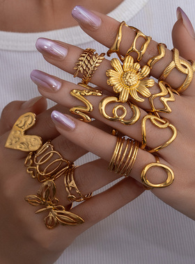 小众感ins冷淡风不锈钢开口戒指极简设计感指环潮酷情侣手饰