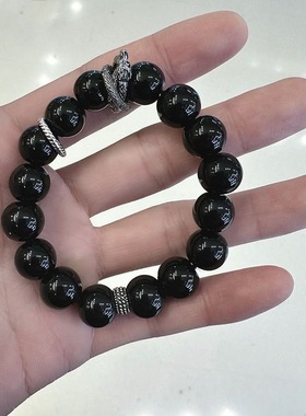 龙年小众新款不撞款个性盘龙中式国风招财设计手串黑珠手链男女款