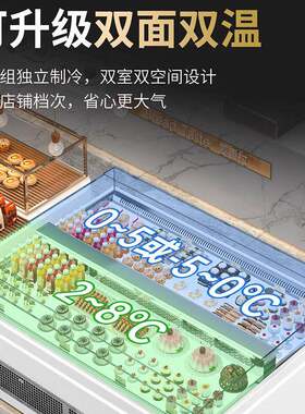 鸥科敞开保式三明治柜开放冷藏展料示柜蛋糕慕斯甜饮水果捞品鲜柜