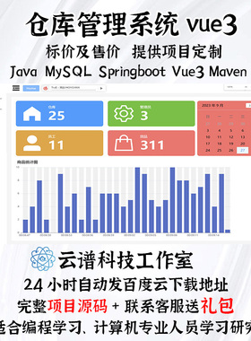 仓库管理系统java MySQL springboot vue3 Maven计算机项目源代码