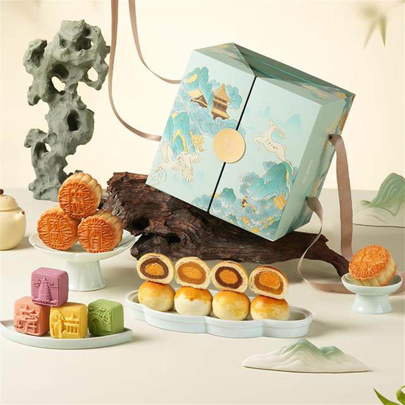 中秋中秋云间满月集三层月饼礼盒广式月饼团购