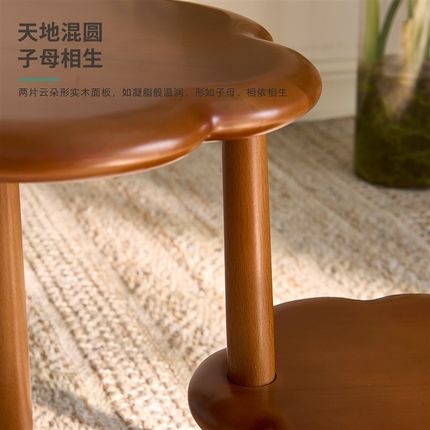 实木梯凳折叠凳家用创意加厚多功能垫脚凳子母云朵矮凳儿童换鞋凳