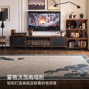 复古实木电视柜茶几组合客厅家用美式 法式 中古收纳储物柜地柜