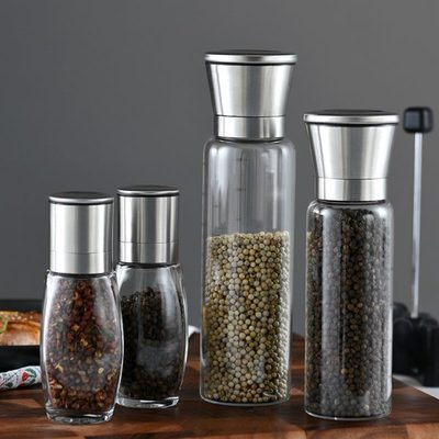 西碧秘园不锈钢陶瓷芯手动玻璃研磨器瓶胡椒粉花椒黑胡椒厨房家用