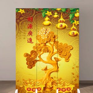 屏风隔断客厅入户门玄关简约现代办公室折叠移动饭店遮挡家用 中式