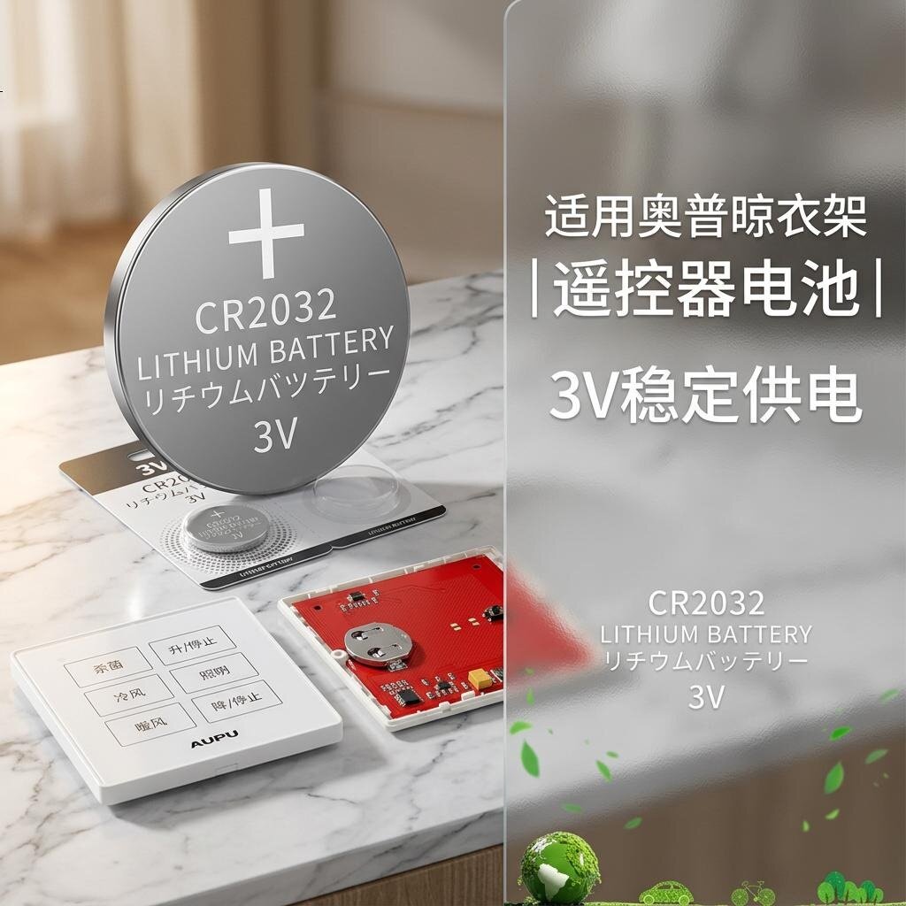CR2032纽扣电池晾衣架遥控通用