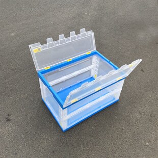 400 大号透明塑料折叠箱含盖600 340mmPP物流周转箱