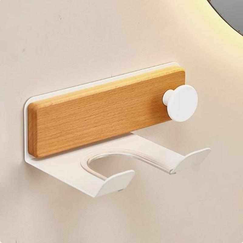 吹风机置物架免打孔卫生间电吹风支架镜前浴室风筒挂架收纳原木风,家庭/个人清洁工具,吹风机置物架,淘宝优惠券,粉丝福利购,淘宝优惠卷