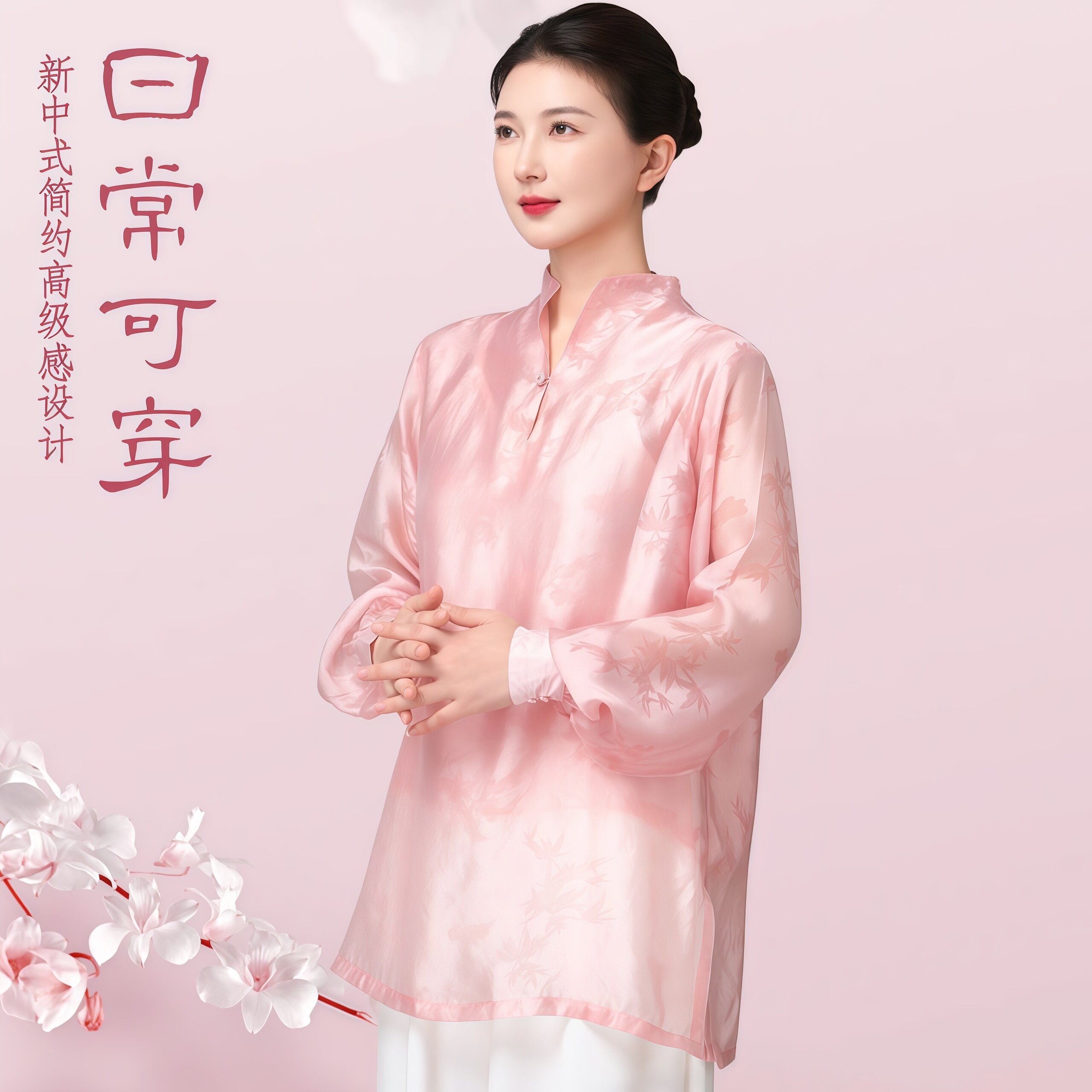 夏季新款香云纱透气女款太极服装图片