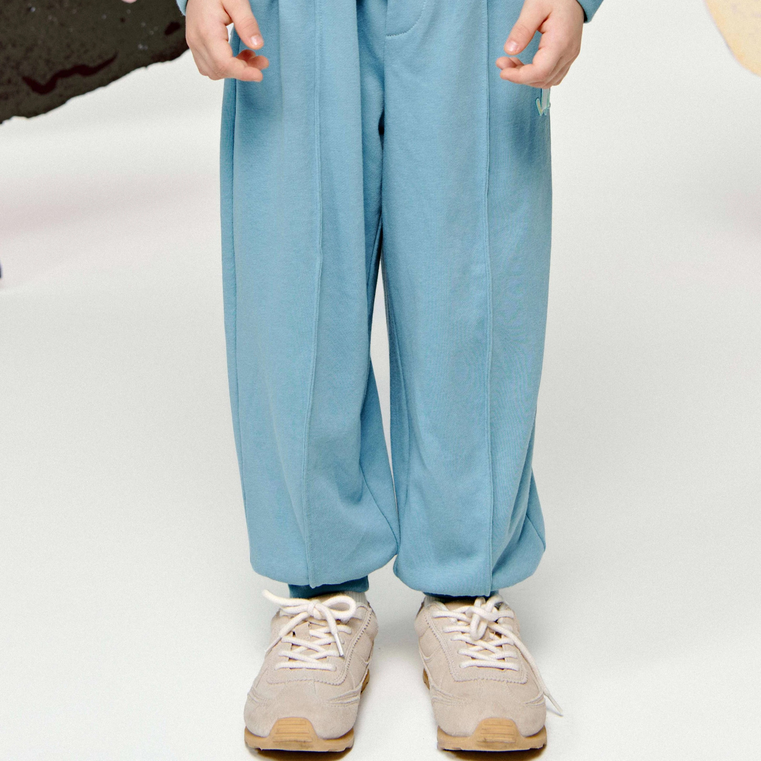 BUUGUA装饰标廓形束脚裤运动休闲