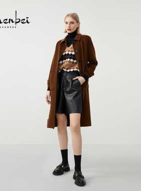ZB/珍贝100%山羊绒大衣女中长款时尚百搭高级感外套通勤正品99271