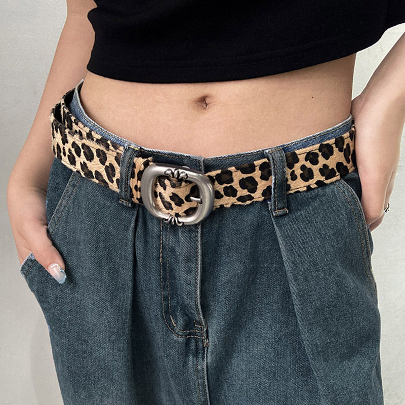 明星款豹纹辣妹y2k针扣皮带春女款搭配牛仔裤时尚高级感个性裤带