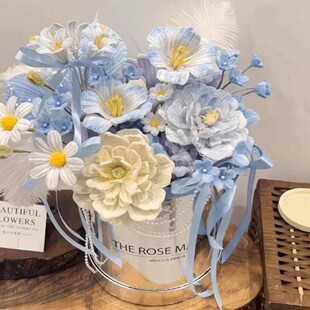 扭扭棒抱抱桶diy手工材料包自制牡丹玫瑰花成品送朋友闺蜜礼物花