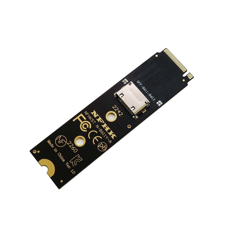 M.2转接SFF-8611 NVMe连接线Oculink X4延长线GPD显卡扩展坞Gen4
