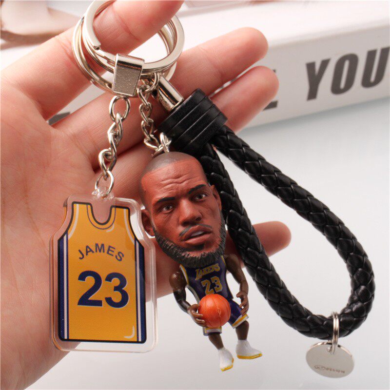 小篮球钥匙扣创意潮流库里科比杜兰特詹姆斯球星男生背包挂件