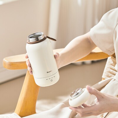 bargaim便携式烧水杯2024新款电热水杯小型旅行加热保温水杯0.3L