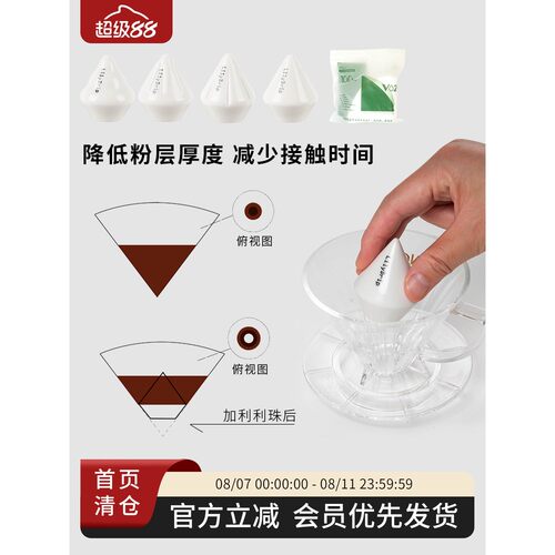 LilyDrip莉莉珠锥形V60滤杯降粉层厚度升萃取率利利提香壶寻香杯