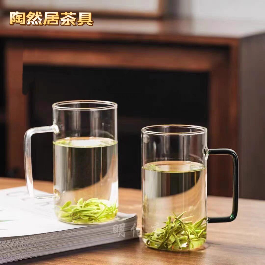 明信唐新款情侣对杯加厚高档玻璃绿茶杯喝水杯高硼硅耐热办公室杯